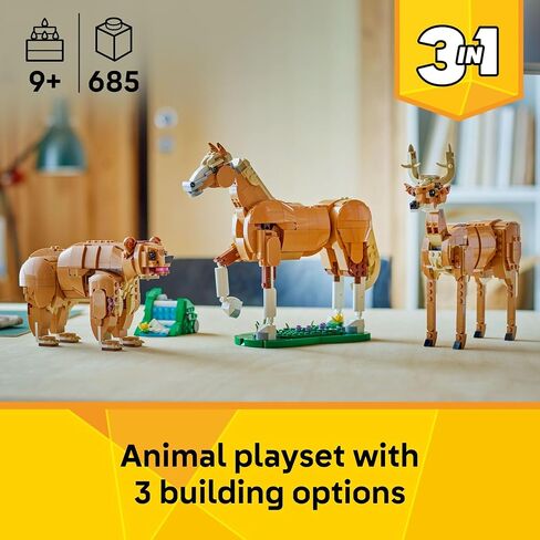 LEGO Creator 3 in 1 Beautiful Horse Building Toy for Kids - Building Blocks & Learning Toy for Girls & Boys, Ages 9+, Create a Horse, Bear, or Deer Toy with 1 Set - Gift for Birthdays - 31166 in Saudi Arabia