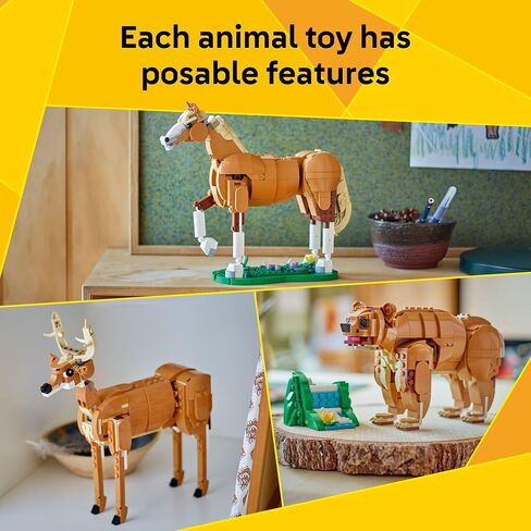 LEGO Creator 3 in 1 Beautiful Horse Building Toy for Kids - Building Blocks & Learning Toy for Girls & Boys, Ages 9+, Create a Horse, Bear, or Deer Toy with 1 Set - Gift for Birthdays - 31166 in Saudi Arabia