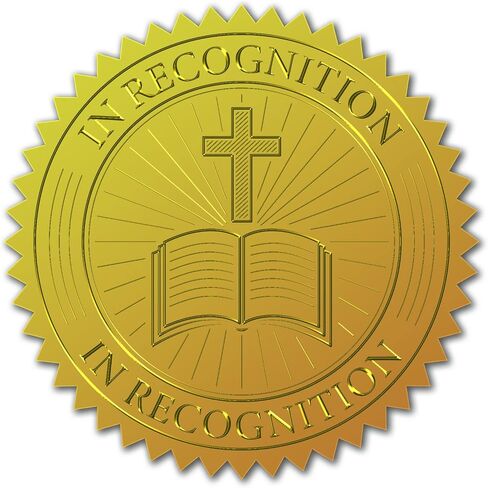 كتاب Craspire Cross Cross Gold Foil Certificate Seals تقديراً 100pcs ملصقات مغلف ذهبية مزخرفة 2 بوصة in Saudi Arabia