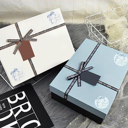 500pcs Blue Thanks Thanks You Stickers و 1.5 بوصة Bowknot شكرًا لك على الملصقات وملصقات الأعمال الصغيرة التي لاصق على عبوات الهدايا (الأزرق) in Kuwait