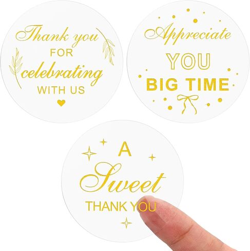150pcs شكرا لك ملصقات 2inch ، واضحة غلاف غلاف الذهب ، شكرا لكم ملصقات هدايا لصالح الحفلات ، الزفاف ، دش الطفل ، الأعمال الصغيرة ، غلاف الهدايا in Saudi Arabia