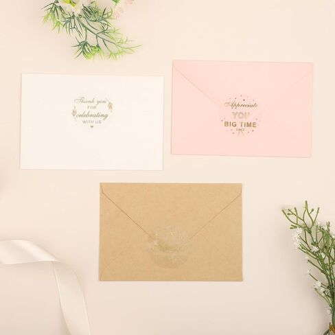 150pcs شكرا لك ملصقات 2inch ، واضحة غلاف غلاف الذهب ، شكرا لكم ملصقات هدايا لصالح الحفلات ، الزفاف ، دش الطفل ، الأعمال الصغيرة ، غلاف الهدايا in Saudi Arabia