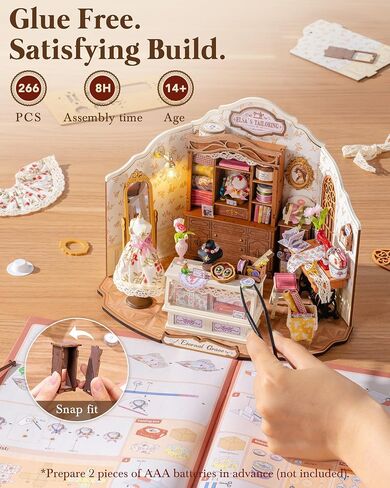 Rolife DIY Miniature House Kit Elsa's Tailoring 1:18 Scale Dollhouse Diorama ، Tiny House Building Kit Vintage Tailor Shop Crafts للبالغين هدية ديكور المنزل للبالغين in Saudi Arabia