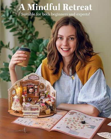 Rolife DIY Miniature House Kit Elsa's Tailoring 1:18 Scale Dollhouse Diorama ، Tiny House Building Kit Vintage Tailor Shop Crafts للبالغين هدية ديكور المنزل للبالغين in Saudi Arabia