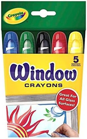 Crayola Washable Window Crayons - 5-count, 6 PACK in Saudi Arabia