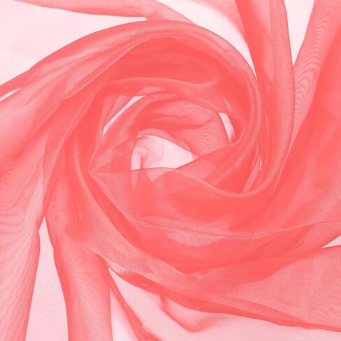 MECCANIXITY Iridescent Sheer Organza Fabric, 10 Yards x 59 Inches Solid Holographic Shiny Fabric Organza Cloth for Wedding, Curtains, Costume, Photo Background, Gradient Fluorescent Orange in Saudi Arabia