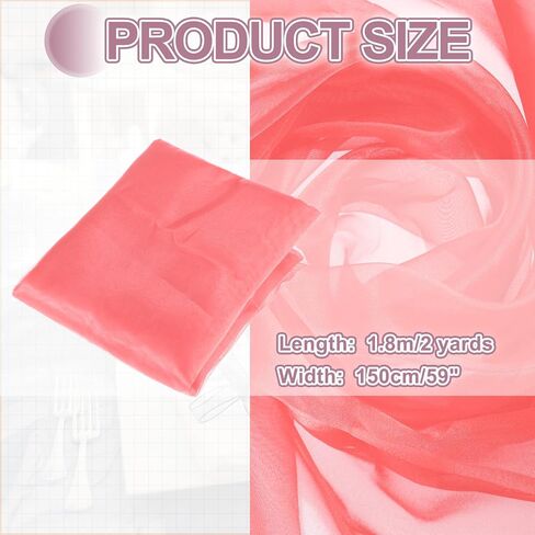MECCANIXITY Iridescent Sheer Organza Fabric, 10 Yards x 59 Inches Solid Holographic Shiny Fabric Organza Cloth for Wedding, Curtains, Costume, Photo Background, Gradient Fluorescent Orange in Saudi Arabia