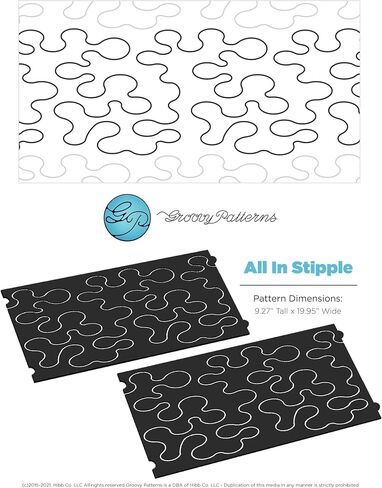 Groovy Patterns All in Stipple Patchwork Quilt Pattern - Long Arm Board Sewing Patterns - Quilting Templates Sewing Supplies in Saudi Arabia
