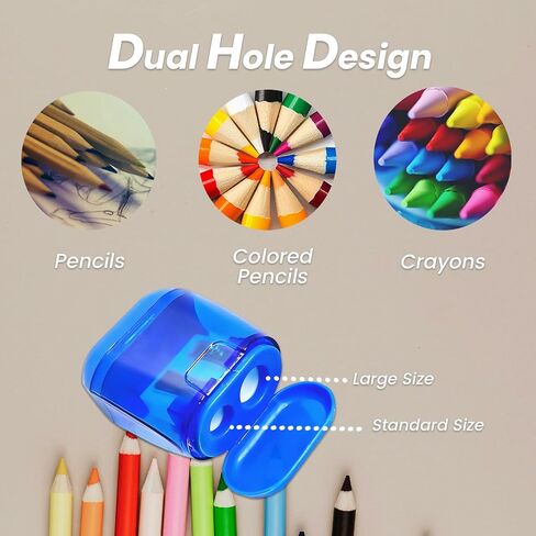 7 حزمة يدوي قلم رصاص شحذ السفر ودية ، تصميم ثقب مزدوج ، مضغوط ونابض بالحياة مثالية للأقلام ، أقلام أقل in Kuwait