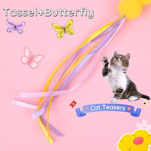 تعبئة لعبة Cat Toy ، 2 عبوة لعبة Cat Mouse Toy مع ذيل الريشة ، وملحقات لعبة Wand Cat ، وملحقات لعبة Teaser Refill Feather Cat Toy مع جرس لممارسة القطط الداخلية واللعب in Kuwait
