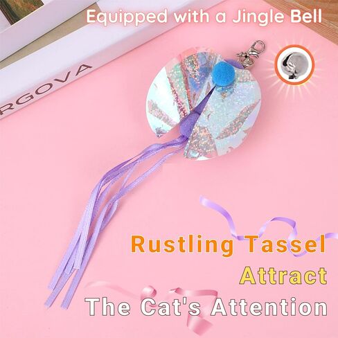 تعبئة لعبة Cat Toy ، 2 عبوة لعبة Cat Mouse Toy مع ذيل الريشة ، وملحقات لعبة Wand Cat ، وملحقات لعبة Teaser Refill Feather Cat Toy مع جرس لممارسة القطط الداخلية واللعب in Kuwait