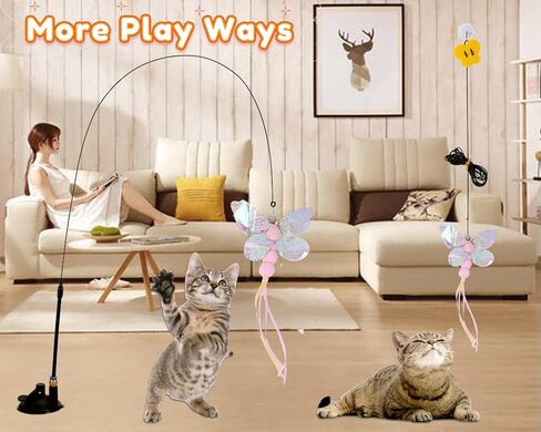 تعبئة لعبة Cat Toy ، 2 عبوة لعبة Cat Mouse Toy مع ذيل الريشة ، وملحقات لعبة Wand Cat ، وملحقات لعبة Teaser Refill Feather Cat Toy مع جرس لممارسة القطط الداخلية واللعب in Kuwait
