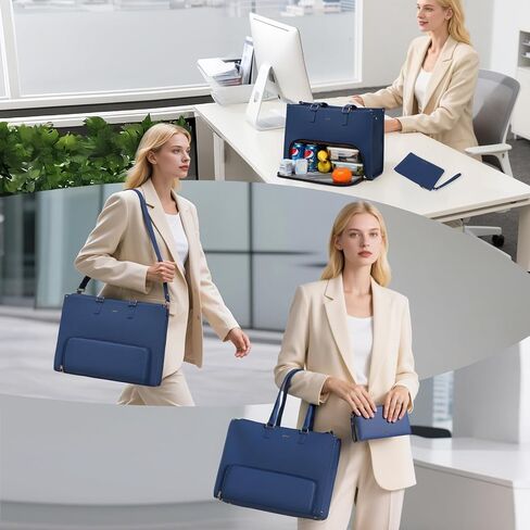 Keyli 3pcs Laptop Bag for Women 15.6 inch and Lunch Tote Bag for Women with Insulated Lunch Compartment Computer Briefcase in Saudi Arabia