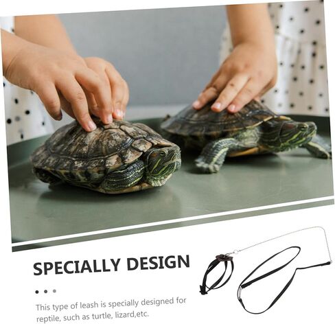 DECHOUS Adjustable Turtle Leash PET Training Harness for Turtles and Reptiles Lightweight Traction Rope Safety Features Size S (Black) in Kuwait