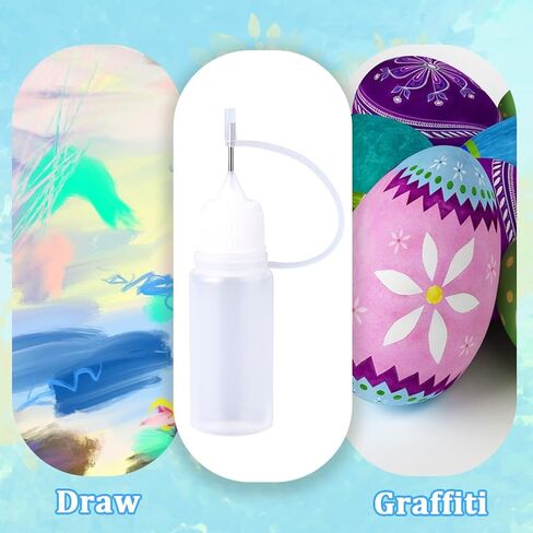 GORGECRAFT 10PCS Ink Liquid Applicator Dropper Bottles with Metal Needle 10ML Precision Needle Tip Applicator Translucent Plastic Squeeze Glue Bottle for DIY Quilling Craft Acrylic Painting (White) in Saudi Arabia
