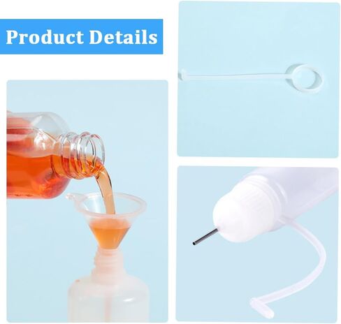 GORGECRAFT 10PCS Ink Liquid Applicator Dropper Bottles with Metal Needle 10ML Precision Needle Tip Applicator Translucent Plastic Squeeze Glue Bottle for DIY Quilling Craft Acrylic Painting (White) in Saudi Arabia