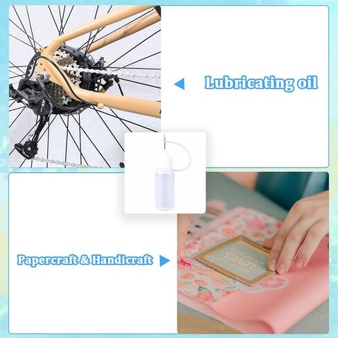 GORGECRAFT 10PCS Ink Liquid Applicator Dropper Bottles with Metal Needle 10ML Precision Needle Tip Applicator Translucent Plastic Squeeze Glue Bottle for DIY Quilling Craft Acrylic Painting (White) in Saudi Arabia