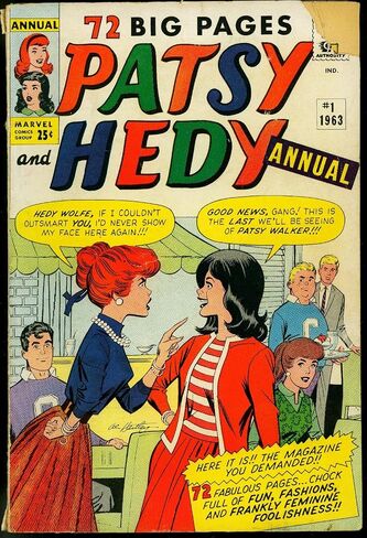 Patsy and Hedy السنوي رقم 1 1963- الدمى الورقية- Marvel Romance vg- in Saudi Arabia