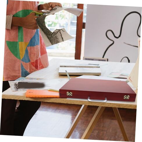 Supvox Portable Wooden Art Supply Organizer Lightweight European Paint Tool Box for Brushes Prayts and أكثر أناقة للفنانين The Go in Saudi Arabia