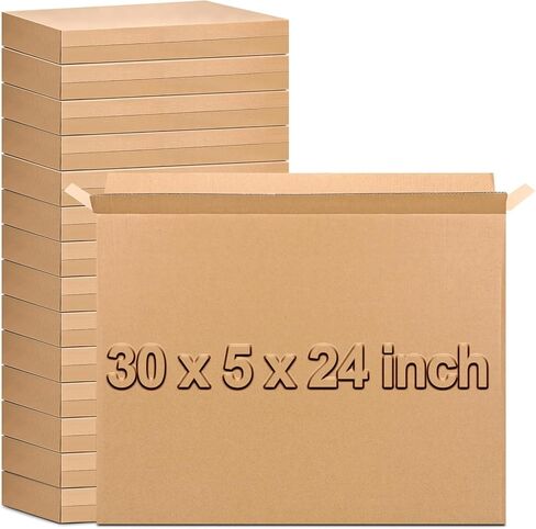 15 صندوق تحميل جانبي حزمة 30 "L x 5" W × 24 "H ، صناديق من الورق المقوى المموجة مناسبة للتنقل والتخزين والتعبئة والشحن ، مثالية للتلفزيون ، إطارات الصور ، المرايا والفنون in Saudi Arabia