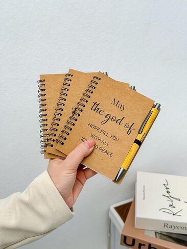 20pcs/10sets Bulk Christian Gift Spiral Notebooks with Bible Bamboo Pen Prayer Journal for School Office Believers Staff Inspirational Diary Mini Notepad Mother's Day Gift Inspirational Thank You Set in Saudi Arabia