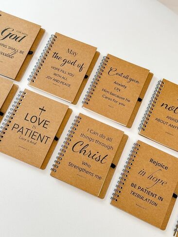 20pcs/10sets Bulk Christian Gift Spiral Notebooks with Bible Bamboo Pen Prayer Journal for School Office Believers Staff Inspirational Diary Mini Notepad Mother's Day Gift Inspirational Thank You Set in Saudi Arabia