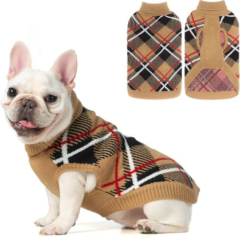 expawlorer سقوط الكلب سترة للكلاب الصغيرة medieum كبيرة ، pullover pullover turtleneck الطقس البارد الكلاسيكية ملابس الحيوانات الأليفة ملابس من النوع الثقيل لفتاة ، فتاة/فتى متماسكة مع ثقب مقود m beige m in Kuwait