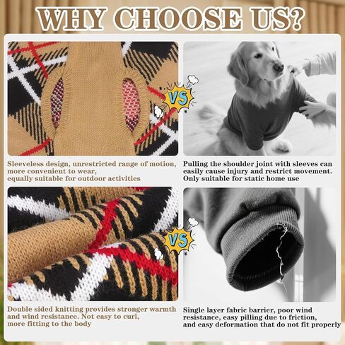 expawlorer سقوط الكلب سترة للكلاب الصغيرة medieum كبيرة ، pullover pullover turtleneck الطقس البارد الكلاسيكية ملابس الحيوانات الأليفة ملابس من النوع الثقيل لفتاة ، فتاة/فتى متماسكة مع ثقب مقود m beige m in Kuwait
