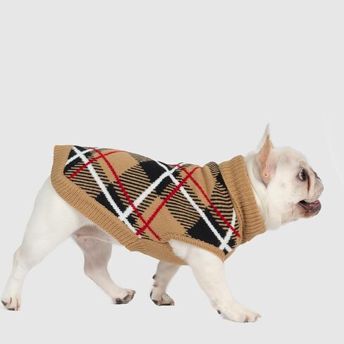 expawlorer سقوط الكلب سترة للكلاب الصغيرة medieum كبيرة ، pullover pullover turtleneck الطقس البارد الكلاسيكية ملابس الحيوانات الأليفة ملابس من النوع الثقيل لفتاة ، فتاة/فتى متماسكة مع ثقب مقود m beige m in Kuwait