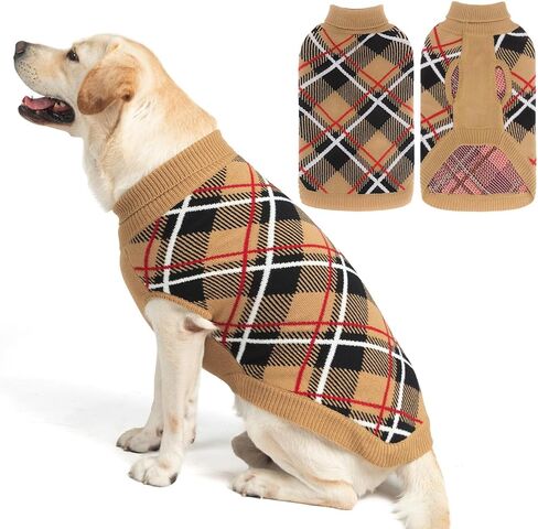 expawlorer سقوط الكلب سترة للكلاب الصغيرة medieum كبيرة ، pullover pullover turtleneck الطقس البارد الكلاسيكية ملابس الحيوانات الأليفة ملابس من النوع الثقيل لفتاة ، فتاة/فتى متماسكة مع ثقب مقود m beige m in Kuwait