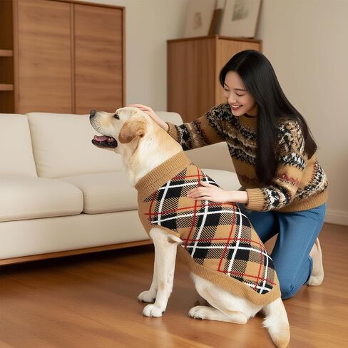 expawlorer سقوط الكلب سترة للكلاب الصغيرة medieum كبيرة ، pullover pullover turtleneck الطقس البارد الكلاسيكية ملابس الحيوانات الأليفة ملابس من النوع الثقيل لفتاة ، فتاة/فتى متماسكة مع ثقب مقود m beige m in Kuwait