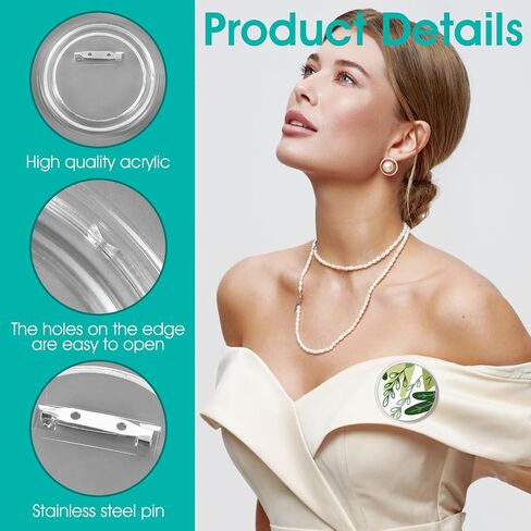 8 PCS Clear Button Pins, 3 Inch Acrylic Blank Pins with 2 Card Pin, Round DIY Photo Badge Pins, Make Your Own Custom Photo Button Pin for Backpacks Jackets Hats Gifts DIY Craft in Saudi Arabia