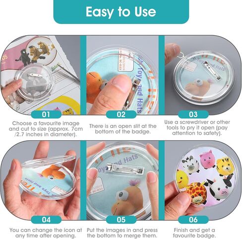 8 PCS Clear Button Pins, 3 Inch Acrylic Blank Pins with 2 Card Pin, Round DIY Photo Badge Pins, Make Your Own Custom Photo Button Pin for Backpacks Jackets Hats Gifts DIY Craft in Saudi Arabia