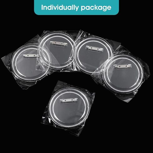 8 PCS Clear Button Pins, 3 Inch Acrylic Blank Pins with 2 Card Pin, Round DIY Photo Badge Pins, Make Your Own Custom Photo Button Pin for Backpacks Jackets Hats Gifts DIY Craft in Saudi Arabia
