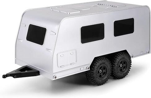 مقطورة Camper Travel Pinnora مع Hitch لـ 1/18 RC Crawler TRX4MMM (Silver) in Kuwait