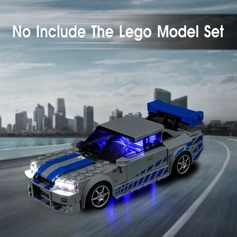 LED Light for Lego 76917 Speed Champions Fast & Furious Nissan Skyline GT-R (R34) Set, Light Kit Compatible with Lego 76917 Building Blocks Model, Not Included The Model Set in Saudi Arabia