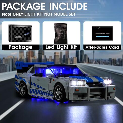 LED Light for Lego 76917 Speed Champions Fast & Furious Nissan Skyline GT-R (R34) Set, Light Kit Compatible with Lego 76917 Building Blocks Model, Not Included The Model Set in Saudi Arabia