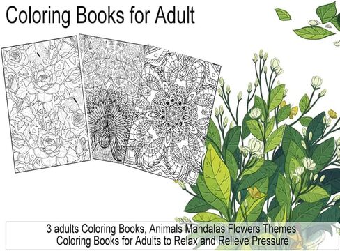 Ilyever 3 Pack Color by Number,Stress Relief Coloring Books for Adults,Spiral Bound Coloring Books for Women,Include 60 Patterns of Butterfly, Flowers,Animals for Adult Relaxation in Kuwait
