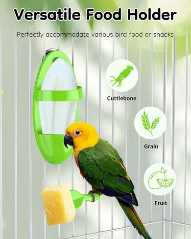 Pawfly 2 PCS Bird Birdbone Holder و Cittlefish Bone Parrot Rack و Resiling Biver مع جثم ، حامل بلاستيكي لعلاج الخضروات ، رف التغذية للوكاتيلز in Saudi Arabia