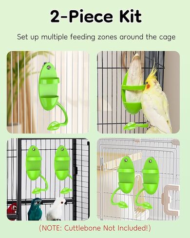 Pawfly 2 PCS Bird Birdbone Holder و Cittlefish Bone Parrot Rack و Resiling Biver مع جثم ، حامل بلاستيكي لعلاج الخضروات ، رف التغذية للوكاتيلز in Saudi Arabia