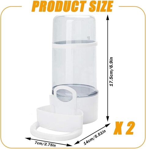 2 Pieces Bird Feeder Water Dispenser, Automatic Bird Feeder and Drinker Set for Cage, No Mess Hanging Parrot Food Bowl, Parakeet Cage Accessories for Hamsters,Pigeons,Parrot (A) in Kuwait