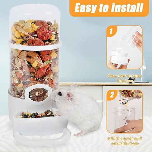 2 Pieces Bird Feeder Water Dispenser, Automatic Bird Feeder and Drinker Set for Cage, No Mess Hanging Parrot Food Bowl, Parakeet Cage Accessories for Hamsters,Pigeons,Parrot (A) in Kuwait