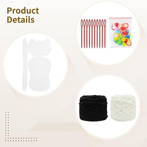 Homaisson Plastic Canvas Sheets for Cross Stitch, Crafters Bundle: 5 Saddle Bags, 2 Yarn Rolls, 10 Knitting Needles + 20 Colored Stitch Markers - 42x28 cm Project Kit with Organizers in Saudi Arabia