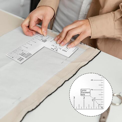 Left Chest Logo Placement Tool, T Shirt Ruler Guide for Heat Press Acrylic T Shirt Centering Tool Clear T-Shirts Alignment Tools Embroidery Placement Ruler for Adult Men Women 8.27" x 7.28" in Saudi Arabia