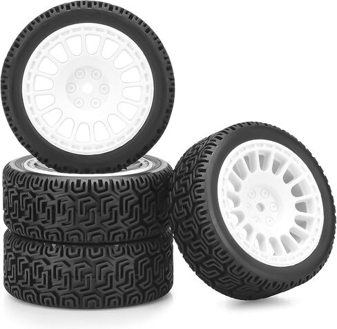 1/10 RC على إطارات وعجلات السيارات على الطريق ، إطارات Car Rally Daitoku 12mm RC متوافقة مع 1/10 Tamiya TT01 TT02 XV01 TA06 PTG2 HPI KYOSHO HSP - Black in Saudi Arabia