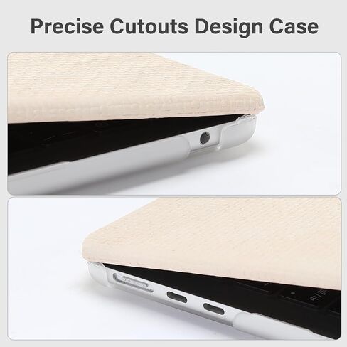 Moseso متوافق مع Macbook Air Case 13 Inch Case 2025-2022 M4 A3240 M3 A3113 M2 A2681 ، غطاء مضاد للبنجر مربع PU قذيفة صلبة وغطاء مفاتيح MacBook Air 13.6 بوصة ، البيج. in Saudi Arabia