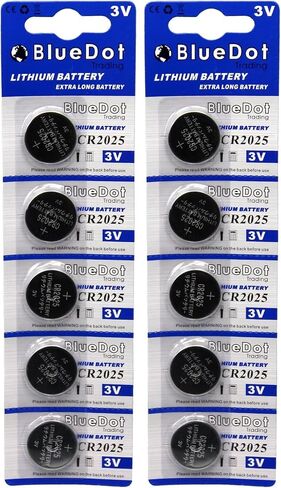 BlueDot Trading CR2025 3 Volt Lithium Button Coin Cell Long-Lasting Batteries for Watches, flameless Candles, calculators, and Many Other Devices, Pack of 5 in Kuwait