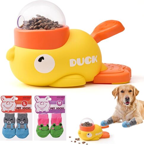 لعبة لغز الكلاب مع 2 الجوارب- الكلاب لغز الألغاز ، والجرو التفاعلي على شكل بطة تعالج التغذية موزع الغذاء ألعاب التحفيز العقلي للكلاب القطط الصغيرة والكبيرة in Kuwait