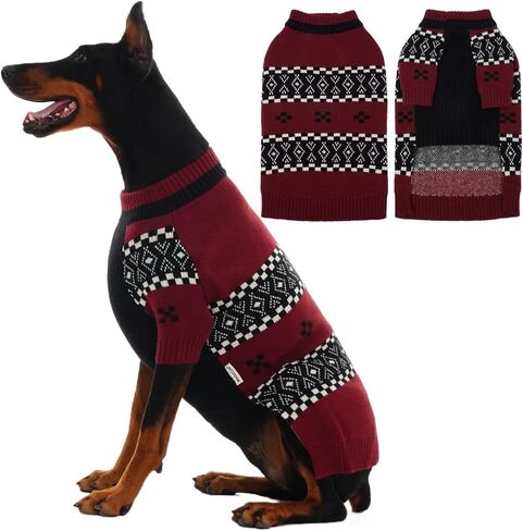 IECOii XXXL Dog Sweater for Extra Large Dogs Boy, Big Boy Dog Winter Sweaters with Mid Neck, Doberman Sweater for Dogs Large Breed, Easy On Pullover Knitwear for Cold Weather, Grey, 3XL in Kuwait