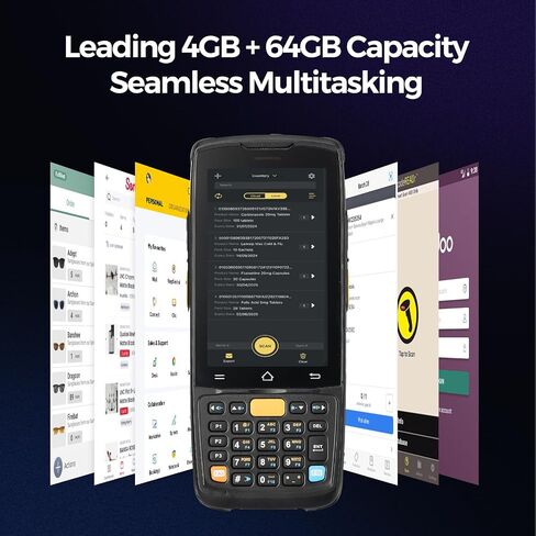 MUNBYN Android 14 Barcode Scanner with Pistol Grip,Equipped with Honeywell HS7 QR Scanner, 4GB+64GB Handheld PDA, 4-inch Touchscreen, IP65 Rugged, 5000mAh for Inventory Warehouse Logistics MC005P in Saudi Arabia